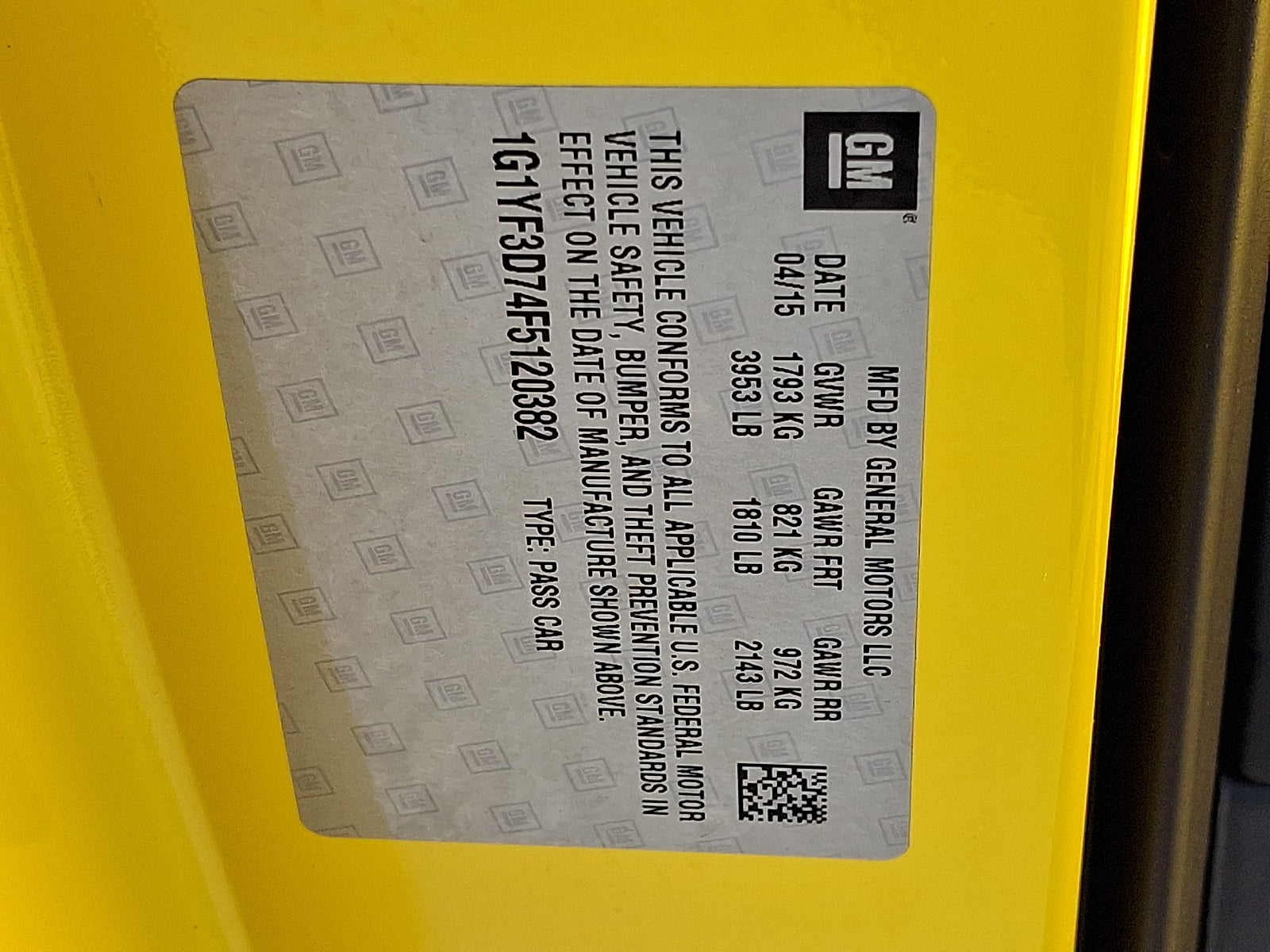 2015 Chevrolet Corvette Stingray 3LT